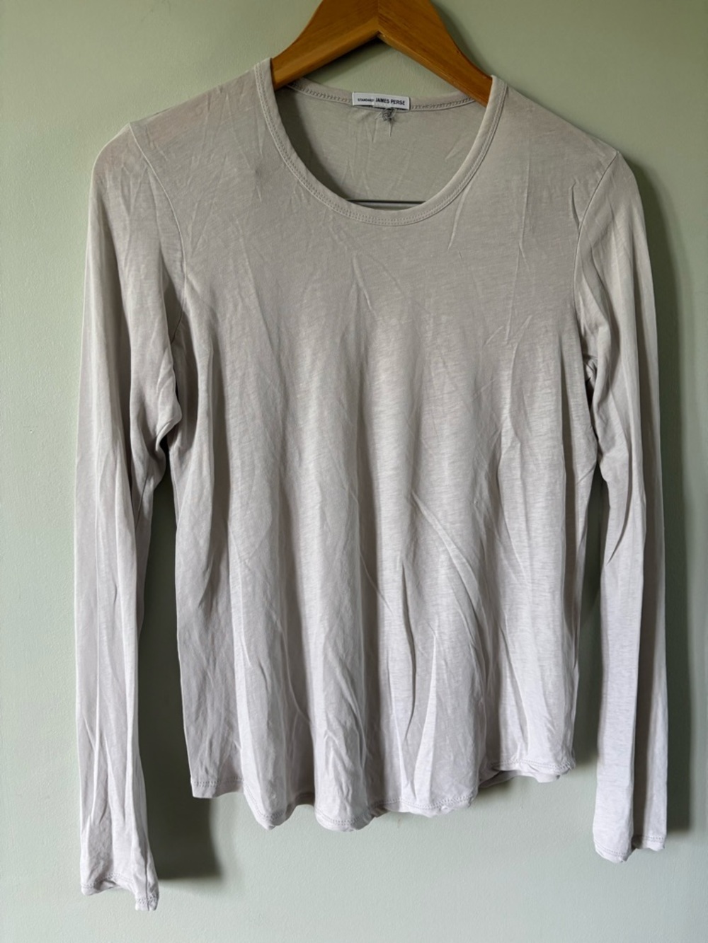 James Perse Women’s T-Shirt Long Sleeve Tee Lightweight